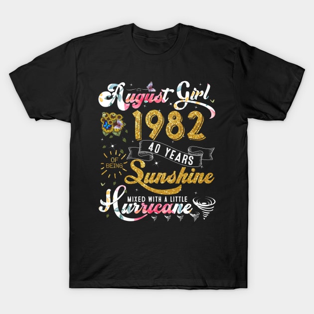 Vintage August Girl 1982 Limited Edition 40th Birthday T-Shirt by TeeBlade